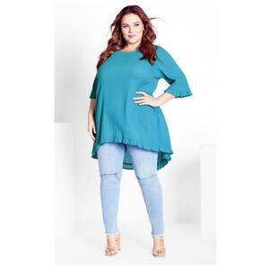 NWT ZIM & ZOE Hayat Top Blue Moon Cotton Casual Dailywear Comfort size 14